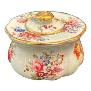 Orlik English Bone China Derby Posies Design Covered Jam/ Musard Pot