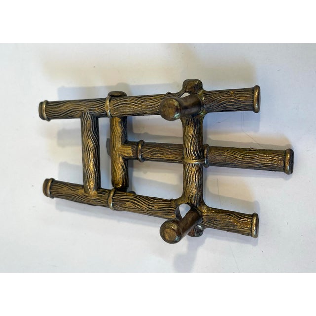 Vintage Italian Gold Metal Faux Bamboo Petite Easel For Sale - Image 10 of 11