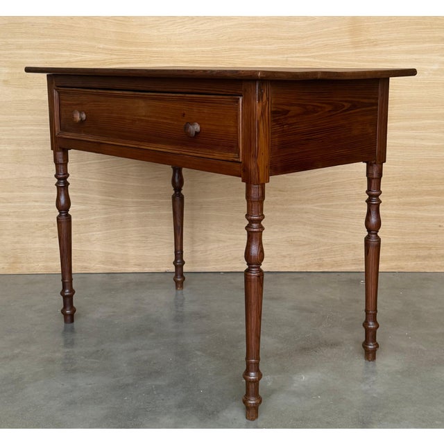 Spanish Early 20th Century Spanish Country Pine "Mobila " Sofa Table or Console table with Drawer For Sale - Image 3 of 18