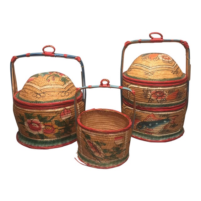 Chinese Wedding Baskets Set of 3 Chairish