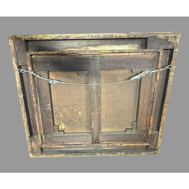 American Antique Oil Painting Floral Still Life Roses Flowers Monogrammed Gilt Frame For Sale - Image 3 of 10
