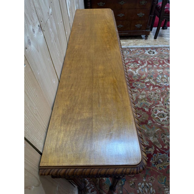 Louis XVI Style Varnished Carved Wood Console Table, 1950s For Sale - Image 4 of 8