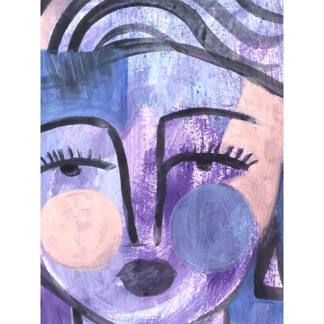 A completely unique and original artwork inspired by New Wave fashion and the 1980s aesthetic. COA included. Unframed....