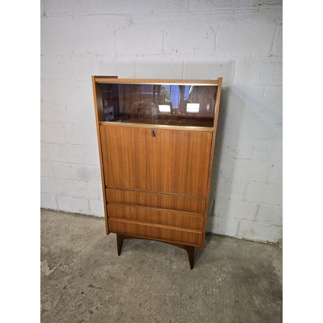 Vintage Scandinavian Style Glass-Fronted Secretaire Desk, 1960s For Sale - Image 13 of 16