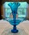 Mid-Century Modern Early 20th Century Fenton Blue Art Glass Ruffled Epergne Trumpet Vase For Sale - Image 3 of 10