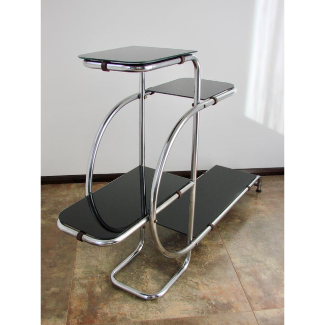 Flower Stand in Chrome and Glass by Emilie Guyot for Thonet, 1930s For Sale - Image 4 of 10