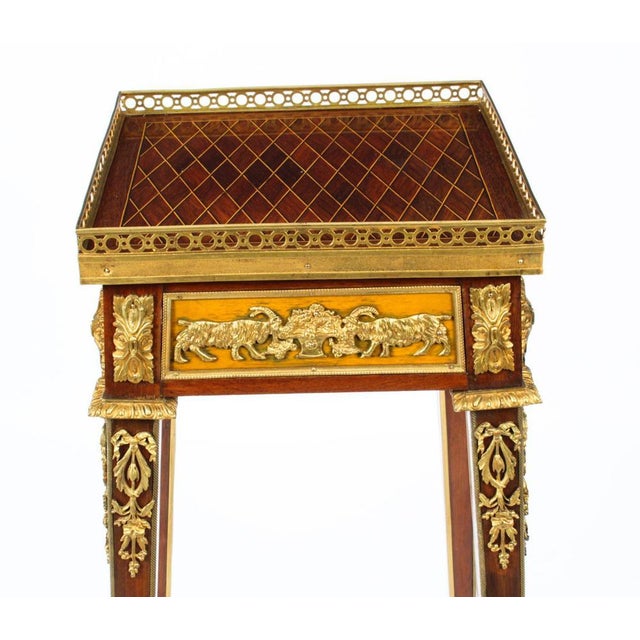 French Parquetry Ormolu Mounted Stand Attributed to François Linke, 19th Century For Sale - Image 6 of 18