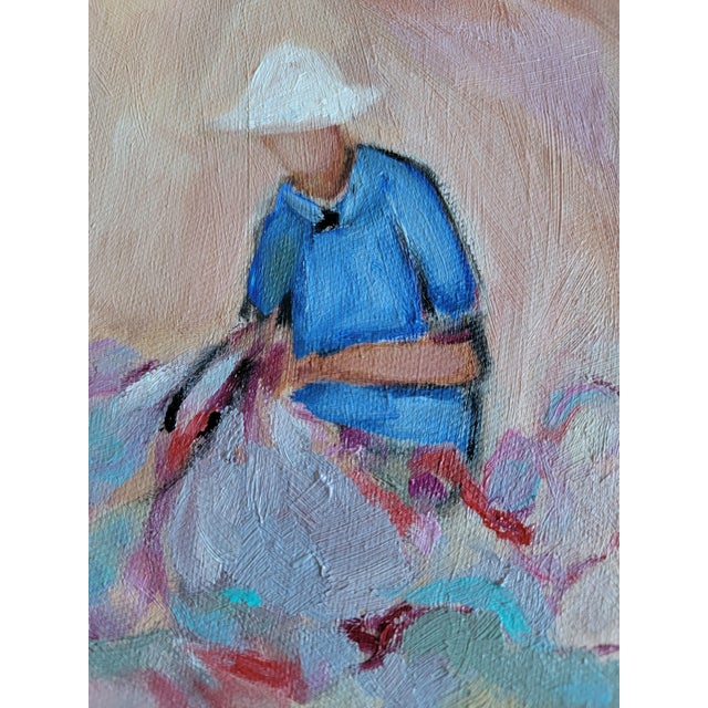 Textile Net Menders, Contemporary Coastal Seaside Oil Painting For Sale - Image 7 of 10