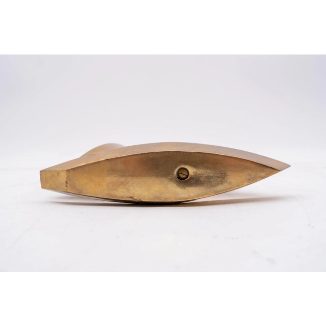 Metal Pair of Mid Century Modern Nautical Brass Sailboats For Sale - Image 7 of 7