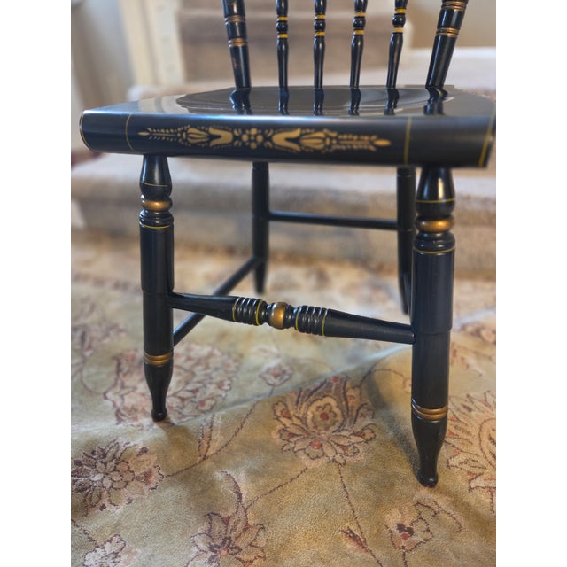 Late 20th Century L. Hitchcock Black Harvest Inn Side Chair For Sale In Indianapolis - Image 6 of 10