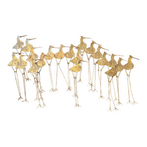 1969 C. Jere Mid-Century Modern Brutalist Gold Sandpipers Wall Sculpture