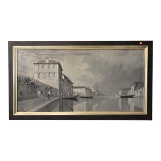 Venetian Canal Scene by Marco Foscarini, 1910, Framed For Sale