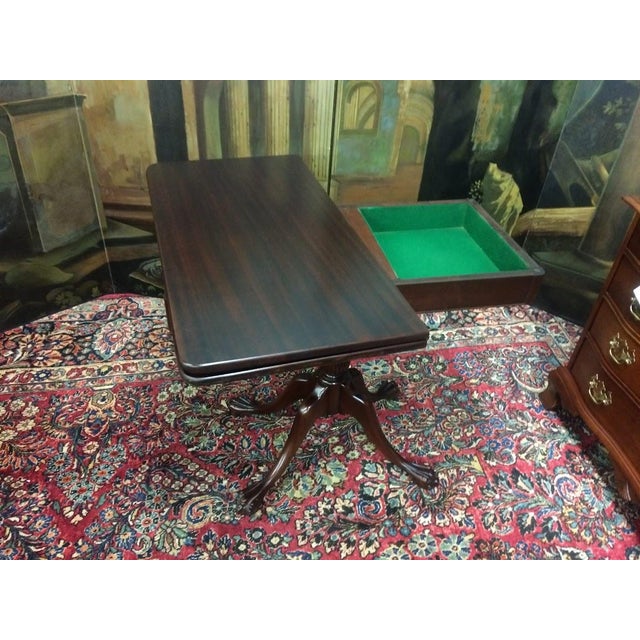 Vintage Games Table, Ball and Claw Foot Game Table For Sale - Image 10 of 12