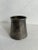 Single vintage round silver plate cup with sides tapered to the top.