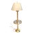 Mid-Century Modern 1980s Fluted Brass Floor Lamp With Galleried Glass Tabletop For Sale - Image 3 of 6