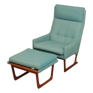 Hans Juergens Danish Modern Lounge Chair & Ottoman For Sale