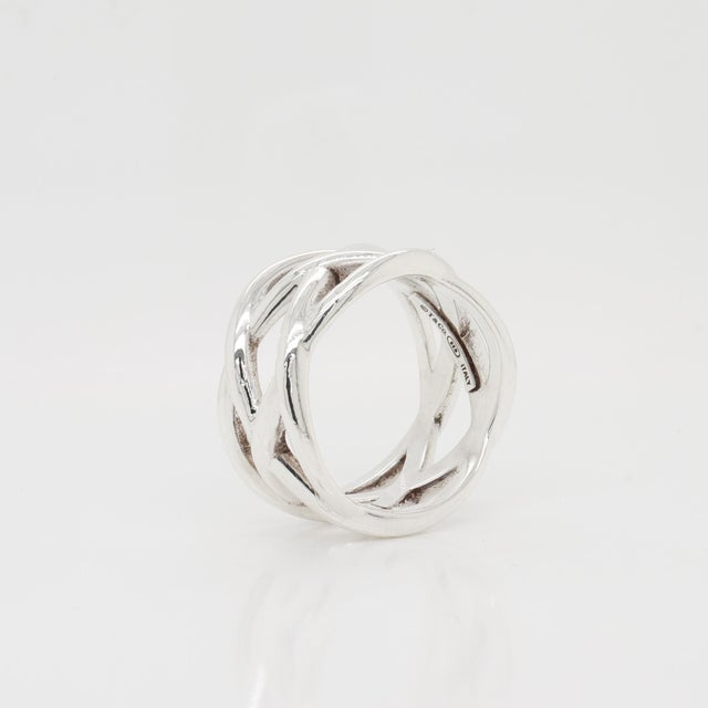 Vintage Tiffany & Co. Sterling Silver Braided Crisscross Ring For Sale - Image 12 of 15