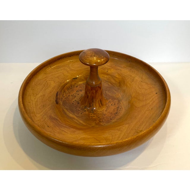 Mid 20th Century Hand-Turned Wood Serving Dish For Sale - Image 5 of 5