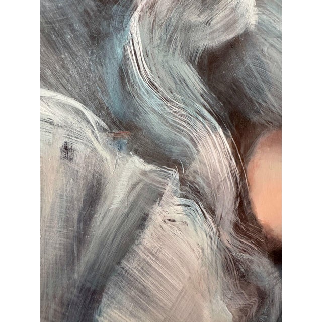 Figurative Falling Softly by Michelle Jader | Oil On 3 Acrylic Panels Depiction of a figure in motion. For Sale - Image 3 of 5
