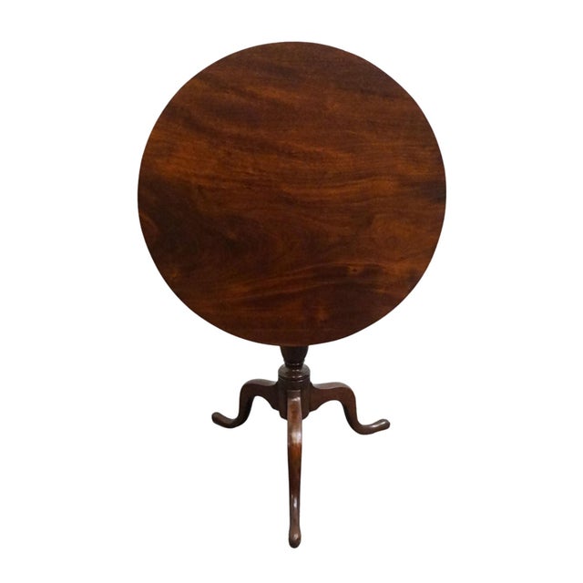 Vintage Antique Solid Mahogany Traditional Style 41" Round Tilt-Top Accent Table For Sale In Kansas City - Image 6 of 9