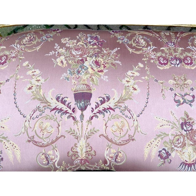 1960s French Artisan Louis XVI Pink Gilt Beech Sofa Set—3 Pc For Sale - Image 15 of 16