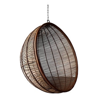 Spherical Reed Hanging Chair, 2000s For Sale