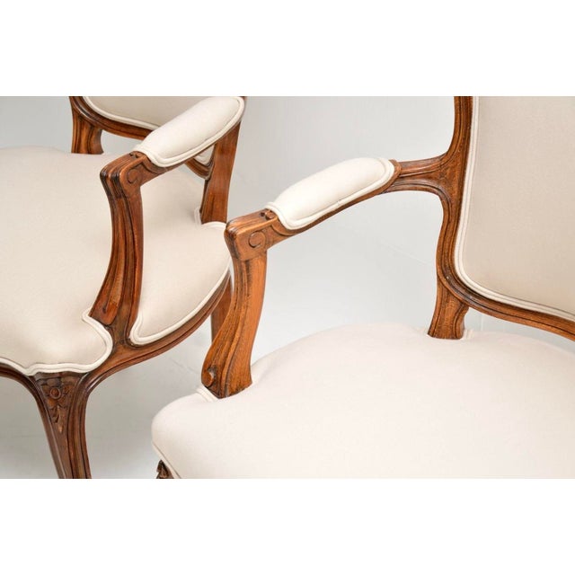 French Walnut Salon Armchairs, 1930, Set of 2 For Sale - Image 9 of 12