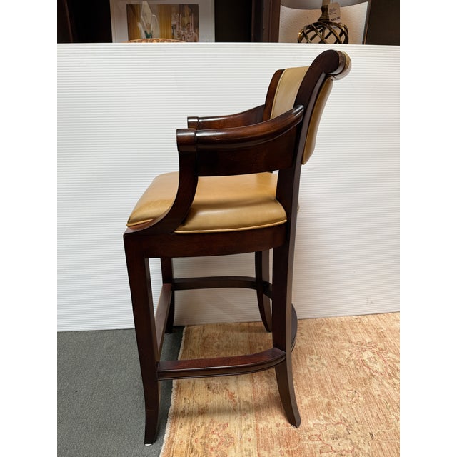 Woodbridge Leather Barstools, Pair For Sale In San Francisco - Image 6 of 12