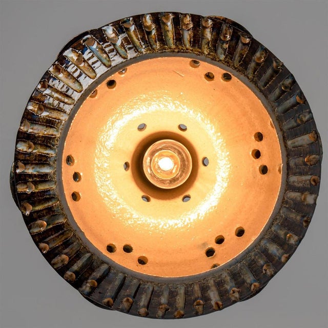 Danish Yellow Ceramic Pendant Light, 1970 For Sale - Image 11 of 18