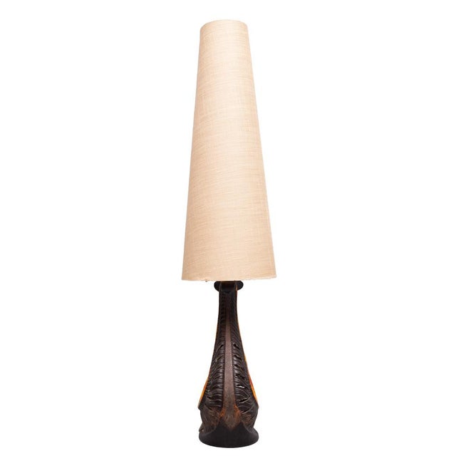 1970s Large Fat Lava Ceramic Floor Lamp from Walter Gerhards, West Germany, 1970s For Sale - Image 5 of 12