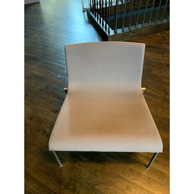 Ligne Roset Minimal Modern Pascal Morgue for Ligne Roset Gray Wool Zoa Lounge Chair For Sale - Image 4 of 8