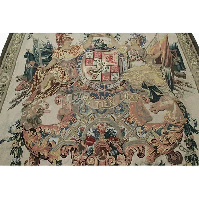 1990s Contemporary 17th Century Tapestry Recreation “Armes De Guillaume Et Marie” - 5'9"×7'8" For Sale - Image 5 of 8