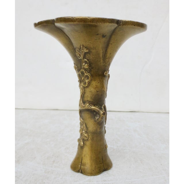 Japanese Antique Edo Japanese Bronze Vase Circa Early 1800s For Sale - Image 3 of 10