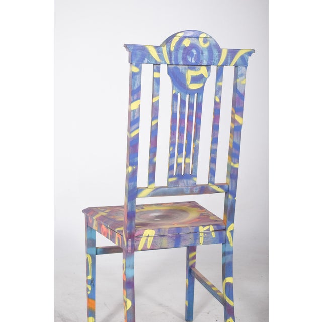 Portuguese Painted Chair by Francisco Camilo, 1950s For Sale - Image 6 of 12