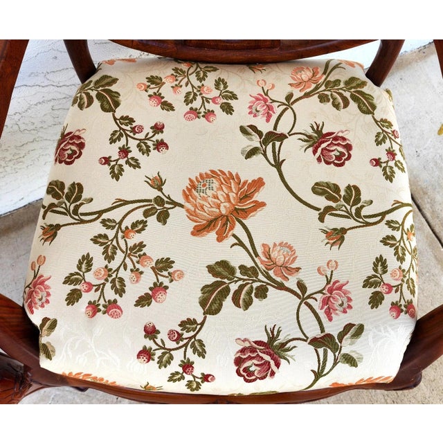 Brown George Zee & Co Hand Carved Rosewood Armchairs a Pair For Sale - Image 8 of 17