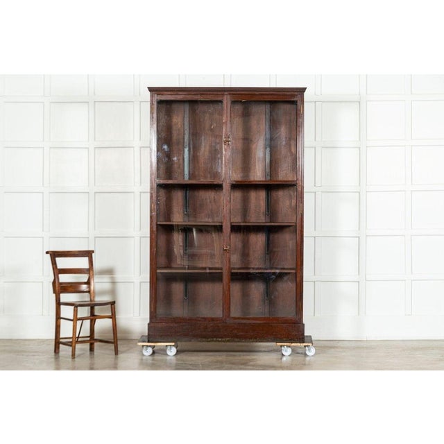Circa 1900 19th Century Irish Mahogany Display Cabinet. W126 x D46 x H201 cm Weight 72 kg Internal depth shelf 41 cm.