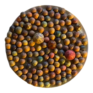 Collection of Early 19th Century American Clay Marbles in Agate Glaze
