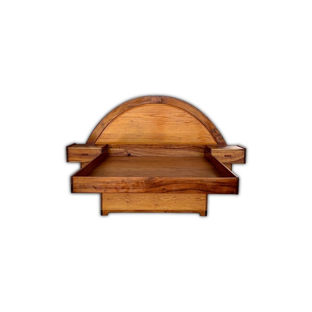 Beautiful 1976 solid Koa queen bed, from Hawaii, with headboard and night stands. In very good condition with sought after...