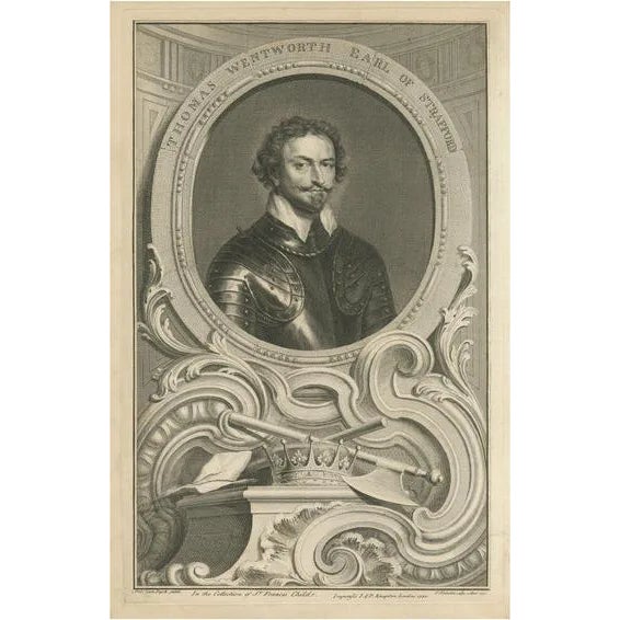 Jacobus Houbraken, Portrait of Thomas Wentworth, 1st Earl of Strafford, Print For Sale