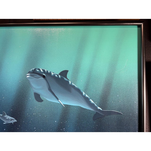 Textile William Schimmel Jr. "Passage of the Dolphin" Original Oil Painting, Signed 1987, 30x40 For Sale - Image 7 of 10