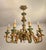 Vintage Louis XV Silvered Gold-Plated Leaf Carved Wood Eight Light Chandelier with Floral Motifs, Italy, 1920s, Set of 2 For Sale - Image 4 of 18