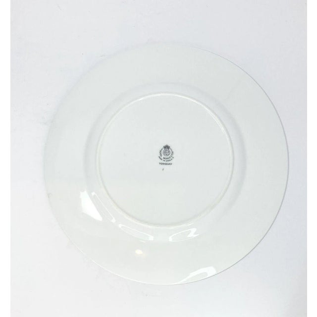 English Royal Worcester Torquay Set of 6 English Bone China Dinner Plates For Sale - Image 3 of 4