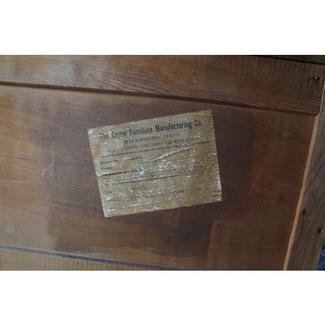 Wood Antique Victorian Quartersawn Oak Serpentine Oxbow Washstand Chest Bedside Table For Sale - Image 7 of 12