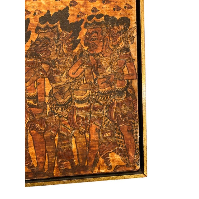 Antique Balinese Kamasan Wayang Painting – Traditional Mythological Scene 31" For Sale - Image 9 of 12