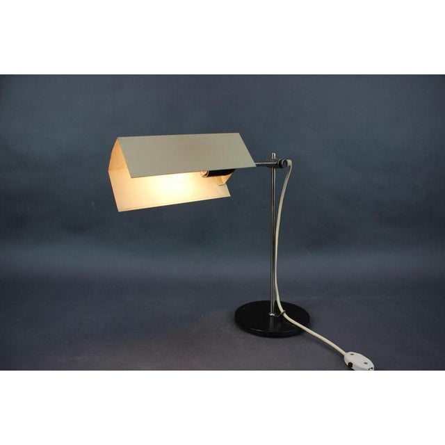Black German Minimalist Bauhaus Chrome Table Lamp, 1970s For Sale - Image 8 of 11