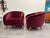 Large Italian Club Chairs in Ruby Velvet, 1960s, Set of 2 For Sale - Image 4 of 8