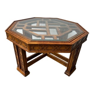 Vintage Octagon Fretwork Coffee Table by Gordon’s Furniture For Sale