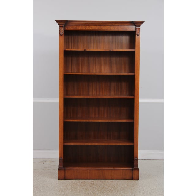 English Style Walnut Open Bookcase For Sale - Image 9 of 11