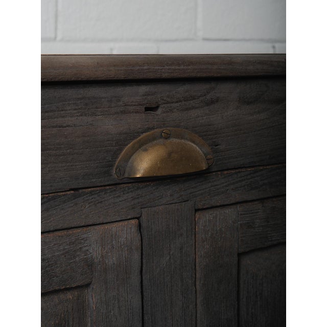 Late 20th Century Washed Charcoal Wooden Sideboard For Sale - Image 4 of 6