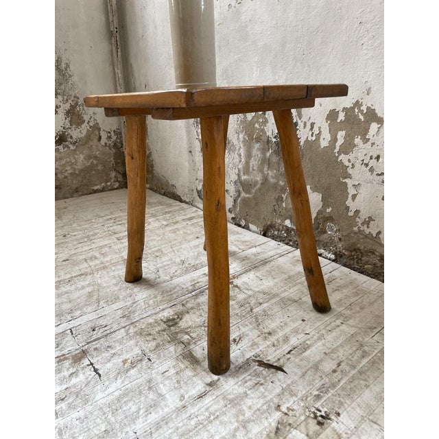 Handcrafted Oak Stool, 1960s For Sale - Image 13 of 18